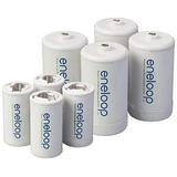 Eneloop Spacers 4 C Size Spacers & 4 D Size Spacers for Use with Ni-MH Rechargeable AA Battery Cells & Case Pack of 8