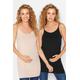 2 Pack Tall Maternity Black & Nude Cami Vest Tops 22-24 Lts | Tall Women's Maternity Tops