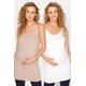 2 Pack Tall Maternity Nude & White Cami Vest Tops 20 Lts | Tall Women's Maternity Tops