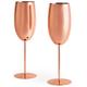 Set Of 2 Copper Stainless Steel Prosecco Glasses Champagne Flutes