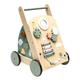 Wooden Baby Walker, Baby Walker Push and Pull Learning Activity Walker, Kids’ Activity Toy Multiple Activities Center Develops Motor Skills & Stimulates Creativity, for Ages 6 Months+