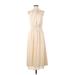 H&M Casual Dress - Midi High Neck Sleeveless: Tan Solid Dresses - Women's Size Small