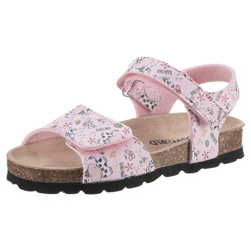 Riemchensandale KIDSWORLD Gr. 32, bunt (rosa bunt) Kinder Schuhe Sommerschuh, Sandalette, Klettschuh, mit praktischen Klettriemchen