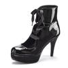High-Heel-Sandalette "Stiefelette mit Plateau", Damen, Gr. 40, schwarz, Obermaterial: 100% Lederimitat. Futter: 100% Lederimitat. Decksohle: 100% Lederimitat. Laufsohle: 100% Synthetik, LASCANA BELLE AFFAIRE, glänzend, unifarben, sexy, Schuhe...