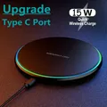 VIKEFON Caricabatterie wireless da 15 W per iPhone 16-12 Pro Max X Samsung Xiaomi Caricabatterie per telefono Stazione dock di ricarica rapida a induzione