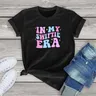 IN MY SWIFTIE ERA Pink Letter Printing 100% Cotton Male and 600 Short Sleeve T-Shirt Casual