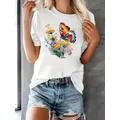 Farfalla Lovely Trend anni '90 maglietta stampata a maniche corte abbigliamento donna moda donna Top