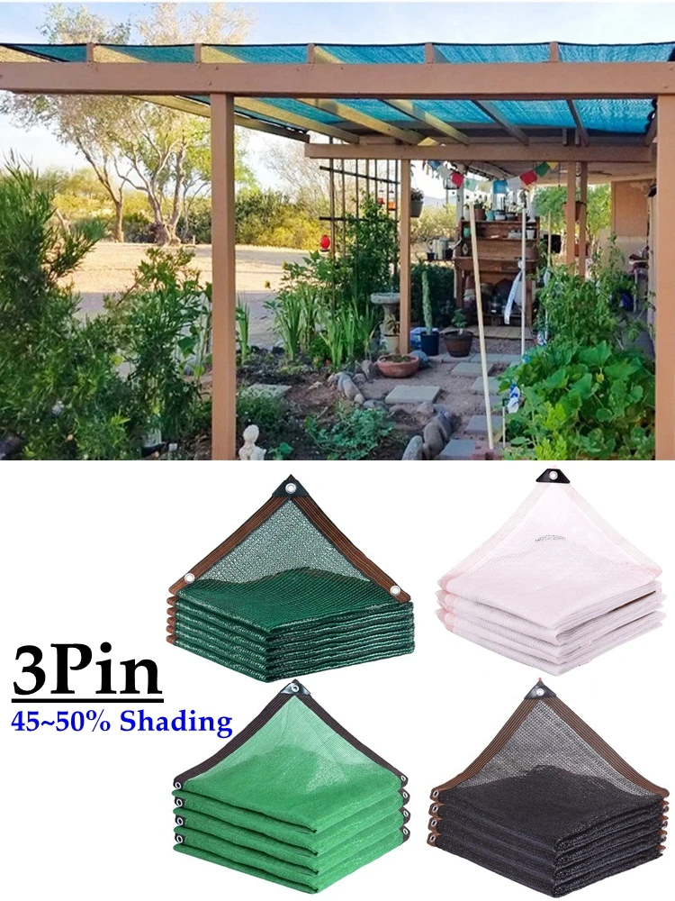 4 Farben 3Pin 50 % Schattierung Garten Anti UV Schwarz Weiß Dunkelgrün HDPE Sonnenschutznetz Bonsai Outdoor Sukkulenten Abdeckung Mesh Image