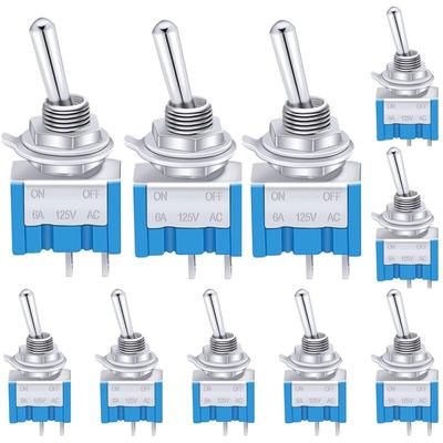 10 Stück blauer Mini-EIN/AUS-Kippschalter, 2 Anschlüsse, 2 Positionen, Image