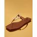Women's Kima Flat Sandal in Cognac / 7 | BCBGMAXAZRIA