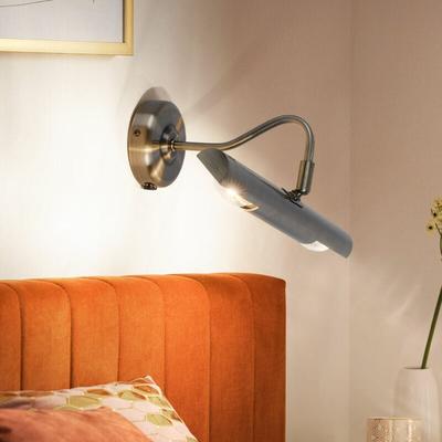 Wandlampe Messing Wandleuchte Innen beweglich Schlafzimmer Lampe Wand Bilderleuchte zum verstellen,