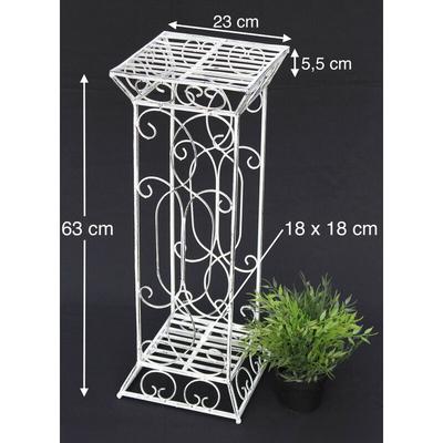 Blumenhocker Metall Weiß Eckig 63 cm Blumenständer 20304 Blumensäule Beistelltisch Pflanzenständer Image