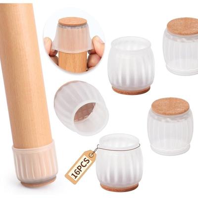 Petites Ecrevisses - 16 Stück Stuhlbeinkappen 26-33mm Schutzkappen für Stuhlbeine mit Filzauflage Image