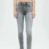 RE/DONE 90S High Rise Ankle Crop Jean - Grey