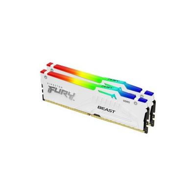 Kingston Technology FURY Beast 32 GB 6000 MT/s DDR5 CL40 DIMM (2er-Kit) White RGB XMP