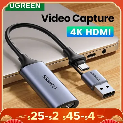 【NEW-IN】UGREEN Video Capture Card 4K HDMI to USB/USB-C HDMI Video Grabber Box for PC Computer Camera