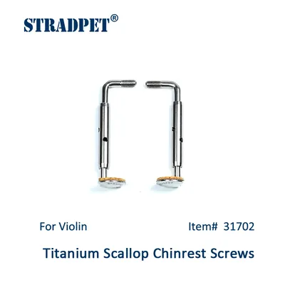 STRADPET Titanium SCALLOP Chinrest Screws for Violin or Viola in Titanium Bright, Chinrest Clamps,