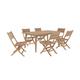 Ensemble table et 6 chaises de jardin en bois de teck