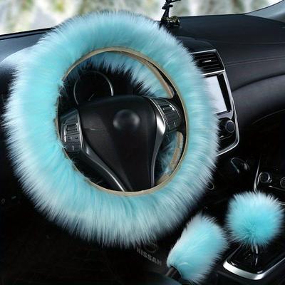 3PCs/Set Car Steering Wheel Cover Gear Shift Handbrake Fuzzy Cover Winter Warm Fashion Universal Car Interior Accessories