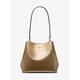 Michael Kors Pratt Medium Metallic Shoulder Bag Gold One Size