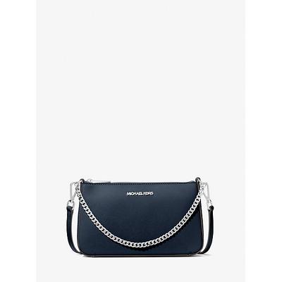 Michael Kors Jet Set Medium Saffiano Leather Crossbody Bag Blue One Size