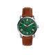 Fossil Copeland Green Dial Brown Strap Fossil Watch, Black, Men