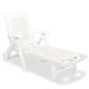 Sun Lounger with Footrest Plastic White
