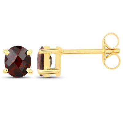 Paar Ohrstecker VIRA JEWELS "925-Sterling Silber vergoldet Glänzend Granat oval rot", gelb (gelb, rot), Ohrringe, Damen, ONE-SIZE, 1,4 ct, Silber 925 (Sterlingsilber) Image