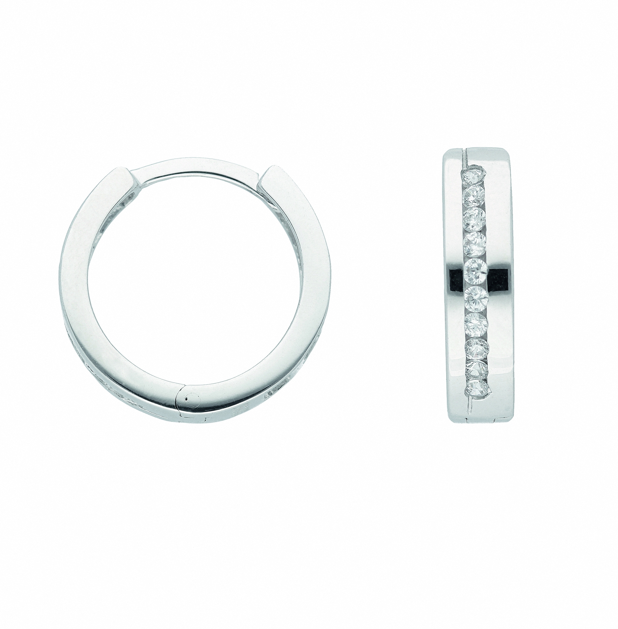 Paar Creolen ADELIA´S "Damen 333 Weißgold Ohrringe Creolen mit Zirkonia", silber, Ohrringe, Damen, Damen, Gold Weißgold 333, Gold, Weißgold 333, mit Zirkonia Goldschmuck für Damen