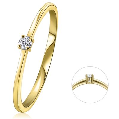 Diamantring ONE ELEMENT "0,05 ct Diamant Brillant Ring aus 585 Gelbgold" Gr. 56, gold, Fingerringe, Damen, 56, 0,05 ct mit Diamant, Gelbgold 585-Gold-Diamanten, Gelbgold 585, Gold, Diamanten, ein stilvolles Accessoire für Damen mit Geschmack Image
