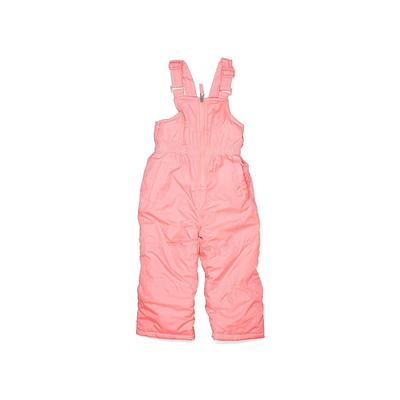 Pink Platinum Snow Pants With Bib - Elastic: Pink Sporting & Activewear - Size 24 Month
