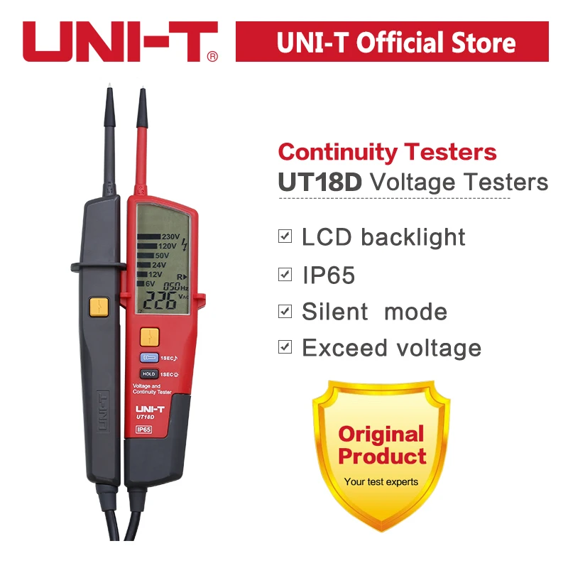 UNI-T UT18D Digital Voltmeter 690V AC DC Spannung Meter Metall Detektor Wasserdicht Test Stift Volle LCD Display RCD Test auto Range Image