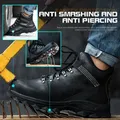 Bottes de sécurité en cuir imperméables pour hommes chaussures de travail en acier Parker bottes