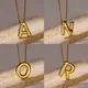 Collier en acier inoxydable pour femme gros alphabet ballon initiales de lettre 3D plaqué or