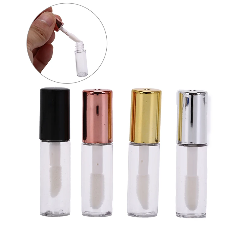 10 Stück 1,2 ml Lip gloss Tuben leer transparent pe Kunststoff Balsam Lippenstift Mini Probe Kosmetik behälter mit Kappe Image