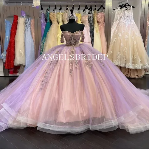 2023 süße 16 lila Ballkleid Kleid Quince anera Kleider von der Schulter Ballkleider vestido de 15