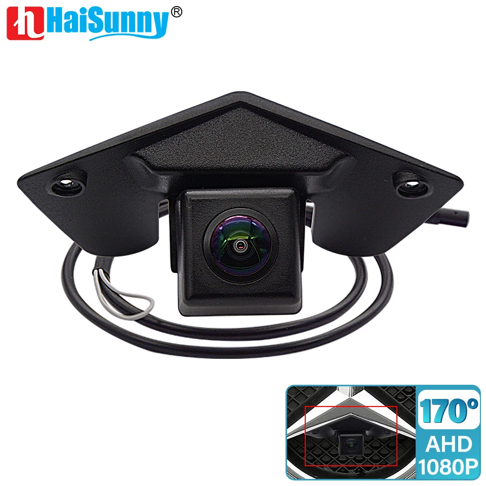 Hd ccd ahd 1080p logo auto front view kamera für mercedes benz vito a b c e g gl slk glk sl s v x w166 w176 w177 w205 w212 klasse Image