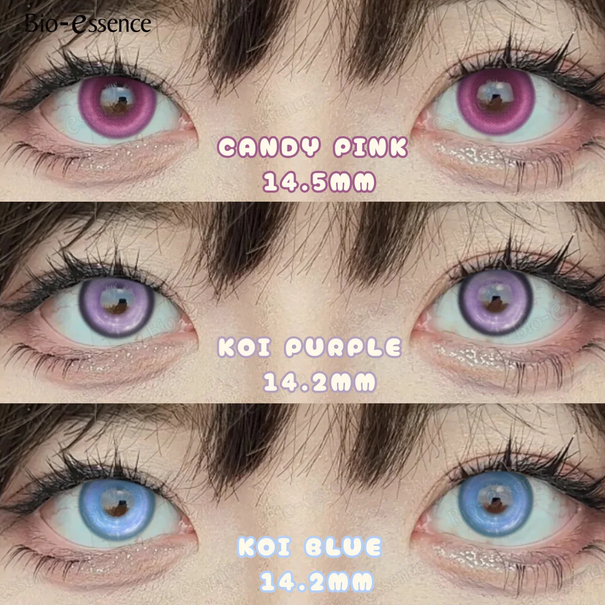 Bio-essence Rosa Linsen, 1 Paar farbige Kontaktlinsen für Augen, Anime-Zubehör, Anime-Linsen, Cosplay-Linsen, Nezuko Colorcon Image