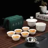 Set chinesische Reise Kung Fu Tee Set Keramik tragbare Tee tasse Porzellan Service Gaiwan Tee tassen