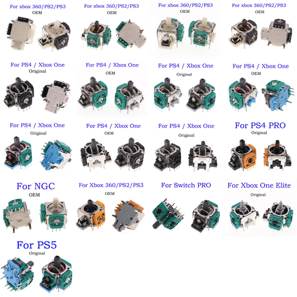1PC Für PS5 PS4 PRO Slim PS2 PS3 Xbox 360 NGC Controller 3D Rocker Joystick Achse Analog Sensor Reparatur Teile schalter pro gamepad Image