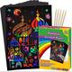 10/50 Pcs Rainbow Magic Scratch Paper Art Set, Black Scratch It Off Art Crafts Kits, Notes Sheet With 5 Wooden Stylus For Halloween Party Game & Christmas Birthday Gift