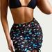 LOVE J STYLE Butterfly Skirt Three-Piece Bikini Set - Black