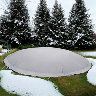 Aufblasbare Poolabdeckung Rund 300 cm Grau Überwinterung Luft Kissen Pool Image