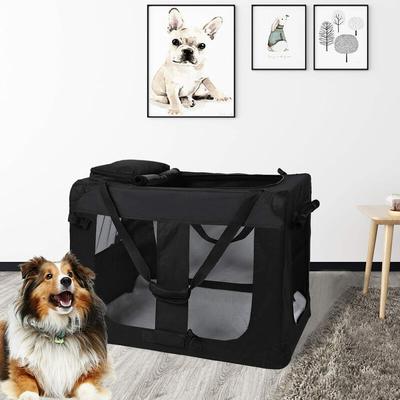 Hundetransportbox faltbar - Schwarz Transportbox für Hunde, Katzen und Kleintiere in xl Image