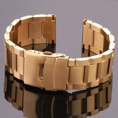 Watch Band Bracelet 18mm 20mm 22mm 24mm Stainless Steel Watchband Link Strap Blue Black Gold