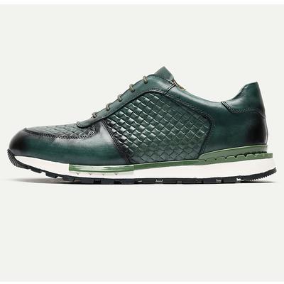 Men's Sneakers Dress Sneakers Leather Italian Full-Grain Cowhide Slip Resistant Lace-up Green