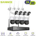 3MP Kit Videosorveglianza Wireless Sistema Telecamera ir Visione Notturna Remote Monitor Sicurezza