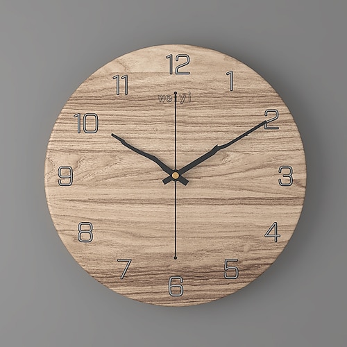 12 Zoll 30 cm Zeitwirbel große Wanduhr aus Holz – geräuschlose und nicht tickende Wanduhr mit Quarzwerk, nordische kreative Wohnzimmer-Mode-Wanduhr, Heimdekoration, Schlafzimmer, Retro, geräuschlose Image