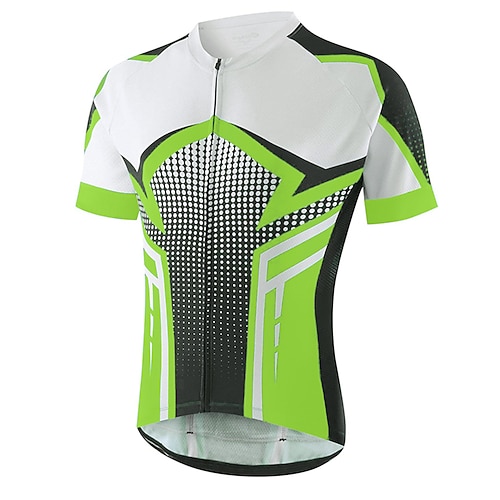 Herren Radtrikot Grafik Tupfen Lustig Kurzarm Fahhrad Trikot Oberteil mit 3 Gesäßtaschen Mountainbike MTB Straßenradsport Schnelltrocknend Weich Reflektierende Streifen Rückentasche Sport Gelb Blau Image