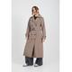 Brave Soul Womens Brown Double-Breasted Longline Trench Coat - Size 16 UK